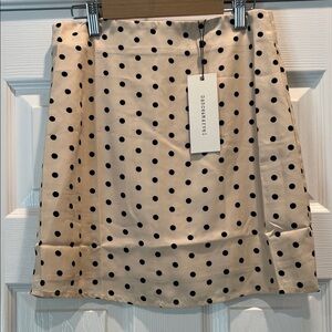 Forever 21 Beige and Black Polka Dot Mini Skirt